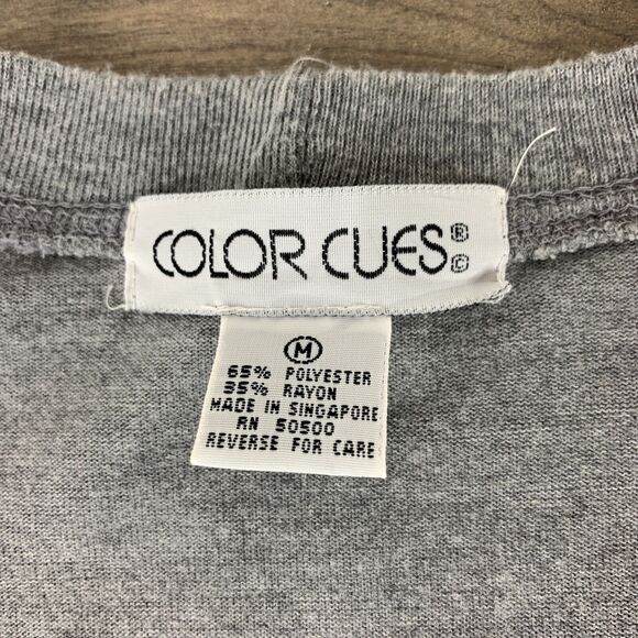 Color Cues Womens Cardigan Sweater Size Medium Gray Pockets Button Lightweight - Picture 8 of 9